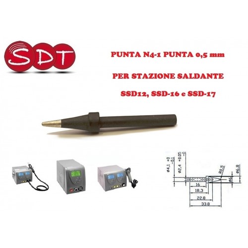 Punta 5 mm - mm, per